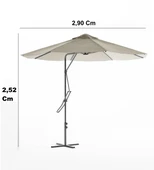 Kagu Bahçe Balkon Cafe Şemsiye 290x290 Cm Katlanır Krem - 8