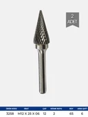 Gfb 3258 Kalıpçı Konik Sivri Freze M12 x 25 x 06 - 2 Adet thumbnail 2