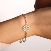 Yaşam Çiçeği Altın Bileklik 14 Ayar thumbnail 1