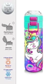 Coral High Kız Çocuk İçin 500 ml'lik Paslanmaz Çelik Termos/Suluk - Lavanta Su Yeşili Unicorn Desenli - 2