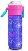 Coral High Çelik Matara Termos/Suluk 31977 - 500ml, Kız Çocuk - Açık Pembe Lavanta Kalp Desenli - 3