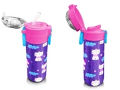 Coral High Kız Çocuk İçin 500 ml'lik Paslanmaz Çelik Termos/Suluk - Mor Pembe Kedi Baskılı - 4