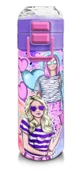 Coral High Kız Çocuk 500 ml Okul ve Günlük Paslanmaz Çelik Termos - Pembe Mor Fashion Girl Desenli  - Sızdırmaz - 1