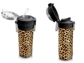 Coral High 500 ml Kahverengi Leopar Desenli - Kız Çocuk Paslanmaz Çelik Okul Termosu/Suluk/Matara - 4