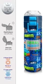 Coral High Erkek Çocuk 500 ml Okul ve Günlük Paslanmaz Çelik Termos - Saks Grafiti Desenli  - Sızdırmaz - 2