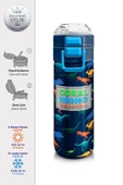 Coral High 500 ml Lacivert Mavi Dinozor Desenli - Erkek Çocuk Paslanmaz Çelik Okul Termosu/Suluk/Matara - 2