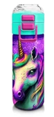 Coral High Kız Çocuk 500 ml Okul ve Günlük Paslanmaz Çelik Termos - Pembe Su Yeşili Unicorn Desenli  - Sızdırmaz - 1
