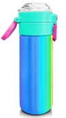 Coral High Kız Çocuk 500 ml Okul ve Günlük Paslanmaz Çelik Termos - Yeşil/Sarı Renkli Çizgili - Sızdırmaz - 3