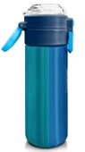 Coral High Erkek Çocuk 500 ml Okul ve Günlük Paslanmaz Çelik Termos - Mavi Pembe Renkli Çizgili - Sızdırmaz - 3