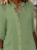 Lucky Life Kadın Kısa Kollu Hakim Yaka önden Düğmeli Kısa Müslim Elbise thumbnail 1