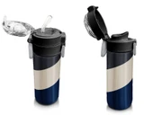 Coral High 500 ml Lacivert Koyu Gri Bej Desenli  - Erkek Çocuk Paslanmaz Çelik Okul Termosu/Suluk/Matara thumbnail 4