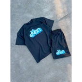 Lucky Life Erkek Baskılı İkili Şort Takım - Siyah - 1