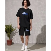 Lucky Life Erkek Baskılı İkili Şort Takım - Siyah - 2