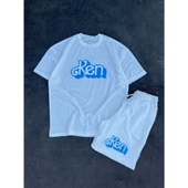 Lucky Life Erkek Baskılı İkili Şort Takım - Beyaz - 1