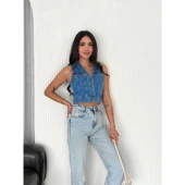 Lucky Life Kot Jeans Yelek - Mavi - 2