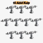 Şehzade Krom Gümüş Kulp Düğme 10 ADET  Mobilya Mutfak Çekmece Dolabı Dolap Kulpları Kapak Kulpu Kulb thumbnail 1