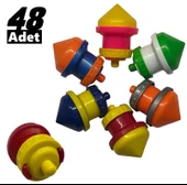 Mager 48 Adet Çevirmeli Basmalı Nostaljik Fırıldak Topaç thumbnail 2