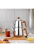 TeeHaus Çelik Çaydanlık Takımı 4 Parça-Kahverengi - 1
