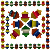 Mager 48 Adet Çevirmeli Basmalı Nostaljik Fırıldak Topaç thumbnail 1