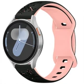 Samsung Galaxy Watch 6 7 Serisi ile Uyumlu FloraFlex Çiçek Desenli Silikon Kordon  Pudra thumbnail 6