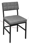 Nemeron İkon Mutfak Sandalyesi Keten Kumaş Metal Sandalye Silinebilir Kafe Salon Sandalyesi - Gri - 3