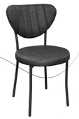 Nemeron Elit Mutfak Sandalyesi Keten Kumaş Metal Sandalye Silinebilir Kafe Salon Sandalyesi - Füme - 1