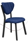 Nemeron Mutfak Sandalyesi Keten Kumaş Metal Sandalye Silinebilir Kafe Salon Sandalyesi - Lacivert - 2