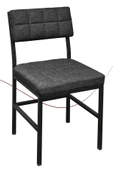 Nemeron İkon Mutfak Sandalyesi Keten Kumaş Metal Sandalye Silinebilir Kafe Salon Sandalyesi - Füme - 3