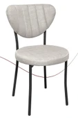 Nemeron Elit Mutfak Sandalyesi Keten Kumaş Metal Sandalye Silinebilir Kafe Salon Sandalyesi - Krem - 1
