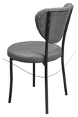 Nemeron Elit Mutfak Sandalyesi Keten Kumaş Metal Sandalye Silinebilir Kafe Salon Sandalyesi - Gri - 3