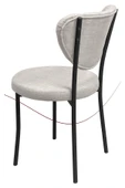 Nemeron Elit Mutfak Sandalyesi Keten Kumaş Metal Sandalye Silinebilir Kafe Salon Sandalyesi - Krem - 3