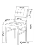 Nemeron İkon Mutfak Sandalyesi Keten Kumaş Metal Sandalye Silinebilir Kafe Salon Sandalyesi - Gri - 5