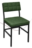 Nemeron İkon Mutfak Sandalyesi Keten Kumaş Metal Sandalye Silinebilir Kafe Salon Sandalyesi - Yeşil - 3