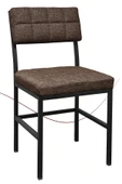 Nemeron İkon Mutfak Sandalyesi Keten Kumaş Metal Sandalye Silinebilir Kafe Salon Sandalyesi - Kahve - 1