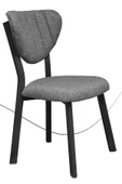 Nemeron Mutfak Sandalyesi Keten Kumaş Metal Sandalye Silinebilir Kafe Salon Sandalyesi - Gri - 2
