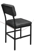 Nemeron İkon Mutfak Sandalyesi Keten Kumaş Metal Sandalye Silinebilir Kafe Salon Sandalyesi - Füme - 4