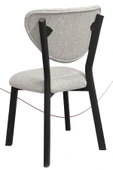 Nemeron Mutfak Sandalyesi Keten Kumaş Metal Sandalye Silinebilir Kafe Salon Sandalyesi - Krem - 3
