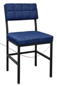 Nemeron İkon Mutfak Sandalyesi Keten Kumaş Metal Sandalye Silinebilir Kafe Salon Sandalyesi - Lacivert - 1