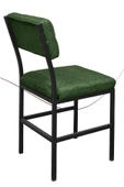 Nemeron İkon Mutfak Sandalyesi Keten Kumaş Metal Sandalye Silinebilir Kafe Salon Sandalyesi - Yeşil - 4