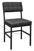 Nemeron İkon Mutfak Sandalyesi Keten Kumaş Metal Sandalye Silinebilir Kafe Salon Sandalyesi - Füme - 1