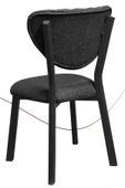 Nemeron Mutfak Sandalyesi Keten Kumaş Metal Sandalye Silinebilir Kafe Salon Sandalyesi - Füme - 3