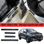 Chery Tiggo 8 Pro-Pro Max Plastik Kapı Eşiği Seti Kapı Eşiği Koruma Plastiği Koruyucu Siyah 4 Kapı - 1