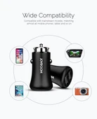 Joyroom JR-F635 5V 3.1A Akıllı Araç Şarj Çift USB Portu Hızlı Şarj Koruma thumbnail 2