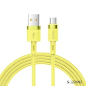 Joyroom S-1224N2 1.2M 2.4A USB-Mikro Silikon Data ve Şarj Kablosu Sarı - 1