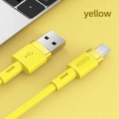 Joyroom S-1224N2 1.2M 2.4A USB-Mikro Silikon Data ve Şarj Kablosu Sarı - 3