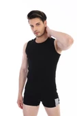 3 Adet Çift Kaplan Erkek Ribana Kolsuz Spor Atlet Siyah 920 thumbnail 1