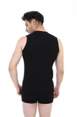 3 Adet Çift Kaplan Erkek Ribana Kolsuz Spor Atlet Siyah 920 thumbnail 2