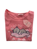 Kadın Bulut Desenli Kısa Kollu Pijama Takım - 5389 - STLLA PNK - 2