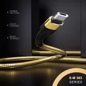 Joyroom S-M363 1.2m 2.4A Mikro USB Hızlı Şarj ve Veri Kablosu Gold thumbnail 4