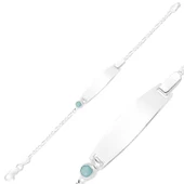 Lucky Life Gümüş Mavi Boncuklu Plaka Çocuk Bileklik - 1